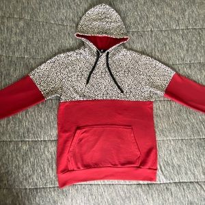 Forever 21 Colorblock Leopard Print Hoodie